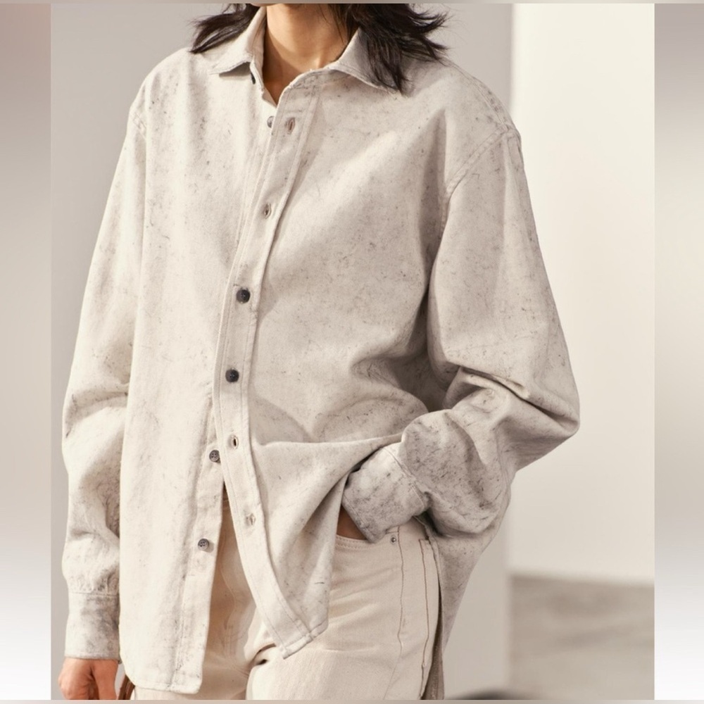 ZARA Women’s Oversized Washed Denim Shirt Size S ( Brand new no tag)